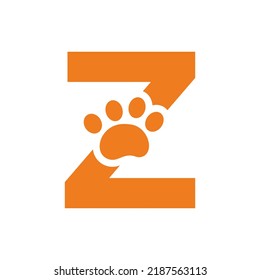 Letter Z Pet Care Logo, Dog Logo Design Vector Sign and Symbol Template