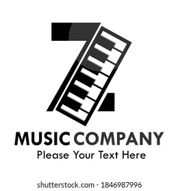 Letter z with piano logo template illustration. suitable for music studio, brand, web, identity, label etc