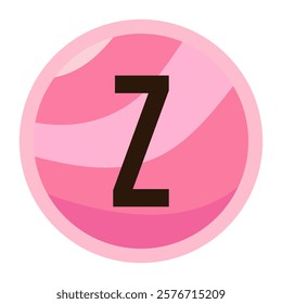 Letter Z in a Pink Bubble Design - Creative Valentine Theme for Romantic Graphics