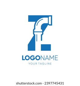 Letter Z Pipe Plumbing Industrial Logo Design Vector Icon Graphic Emblem Illustration