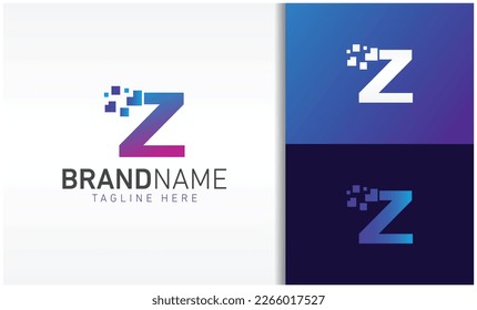 letter Z pixels logo vector