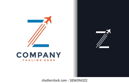 letter Z plane flight logo