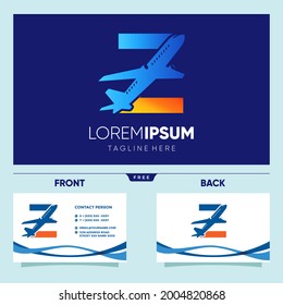 Letter Z Plane Logo Design Vector Graphic Icon Illustration