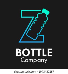 Letter z  with plastic bottle logo template illustration