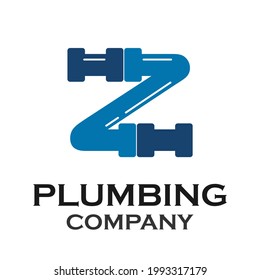 Letter z with plumbing logo template illustration