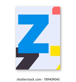 Letter Z poster. Cover for magazine, printing products, flyer, presentation, brochure or booklet. Vector illustration