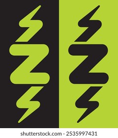 Letter Z Power Bolt Vector Logo Art	