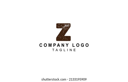 Letter Z premium logo design with brush texture on it.