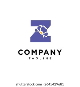 Letter Z Primrose Flower Logo Icon Vector