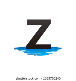 Letter Z and Puddle Water Logo Template Design Vector, Emblem, Design Concept, Creative Symbol, Icon