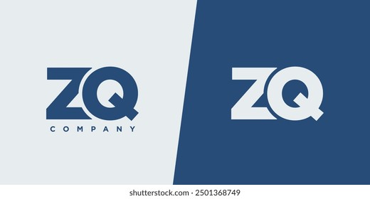 Letter Z and Q, ZQ logo design template. Minimal monogram initial based logotype.