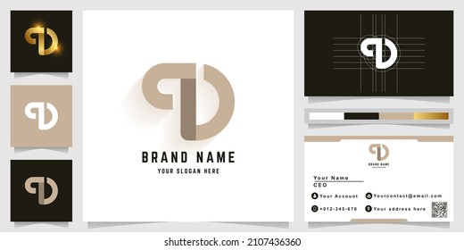 Monogramm-Logo von Letter Z oder qD mit Visitenkartendesign