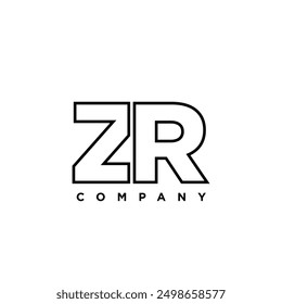 Letter Z and R, ZR logo design template. Minimal monogram initial based logotype.