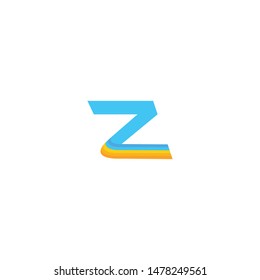 Letter Z with rainbow. Letter design vector with rainbow