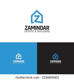 Letter Z Real Estate logo design vector