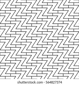 Letter Z repeating pattern - seamless editable vector background wallpaper (Black outline / lattice)