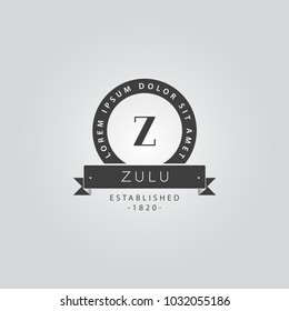 Letter Z Retro Vintage Insignias or Logotypes. Vector design elements, business signs, logos, identity, labels, badges and objects. 