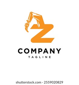 Letter Z Ripper Excavator Logo Icon Vector