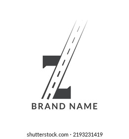 Letter z road Transport traffic route travel, gps map symbol highway logo design template.
