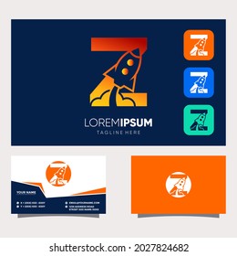Letter Z Rocket Initial Logo Design Vector Graphic Icon Illustration