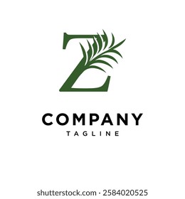 Letter Z Rosemary Logo Icon Vector