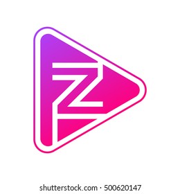 Letter Z rounded triangle shape colorful,Multimedia and Play logo design