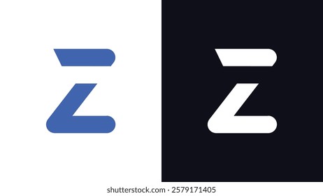 Letter Z Rounded Typography Minimal Logo with Wide Cut