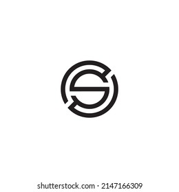 Letter Z and S circle simple symbol logo vector