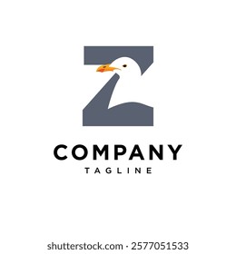 Letter Z Seagull Logo Icon Vector