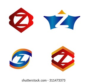 Letter Z set Alphabetical Logo Design Concepts
