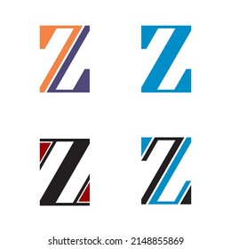 Letter Z set symbol vector logo