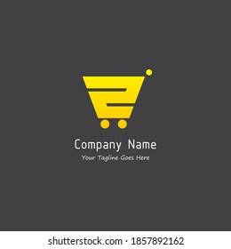 Letter Z shaped of shopping cart logo for initial online store.