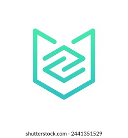 Letter Z shield creative line logo design