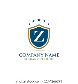 Letter Z shield logo design vector