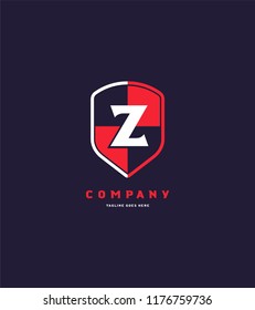 Letter Z shield logo icon vector element.
