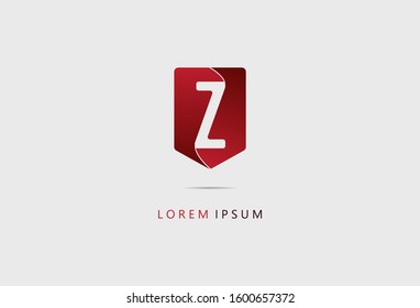 Letter Z Shield logo icon monogram design template. vector illustration