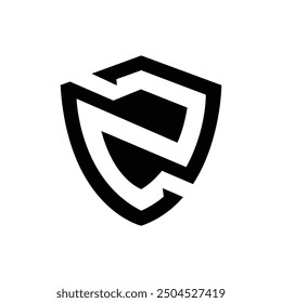 Letra Z con forma de escudo logotipo de negocio de seguridad espacial negativa