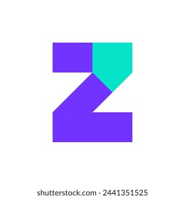 Letra Z escudo simple diseño de logotipo moderno