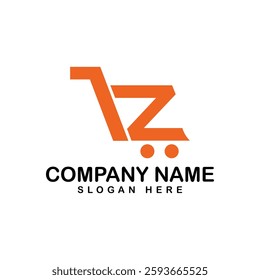 Letter Z for Shopping Logo template, ecommerce icon. Alphabet Z bag design concept vector logo