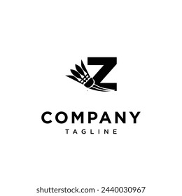 Letter Z Shuttlecock Badminton Logo icon vector template.eps