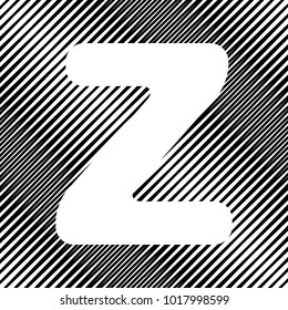 Letter Z sign design template element. Vector. Icon. Hole in moire background.