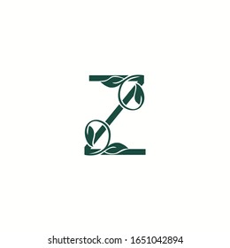 Letter Z Sign Nature Leaf Branding Identity Corporate vector logo design template