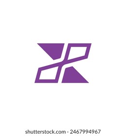 Letter Z Simple Geometric Infinite Purple Logo Vektorgrafik 