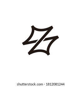 letter z simple infinity geometric line symbol logo vector