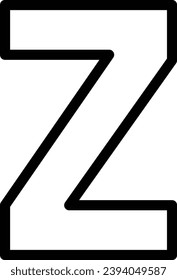 Letter Z single vector line icon