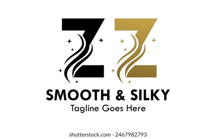 Buchstabe z mit glattem und seidigem Design Vorlage Illustration