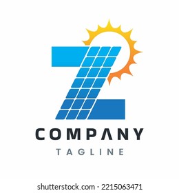 Letter Z Solar Energy Logo, Solar Power Panel Design