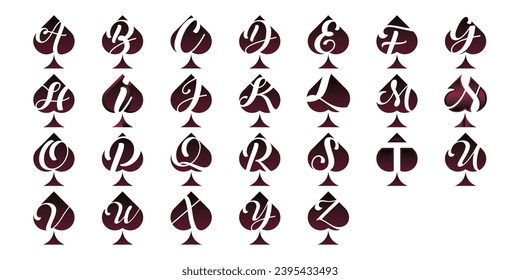 Letter A to Z with Spade icon set collection, modern icon logo design template