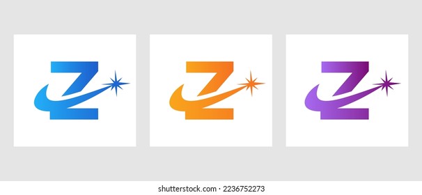 Letter Z Spark Logo Design Vector Template