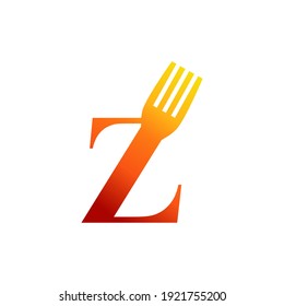 Letter Z Spoon and Fork Logo Design Vecktor